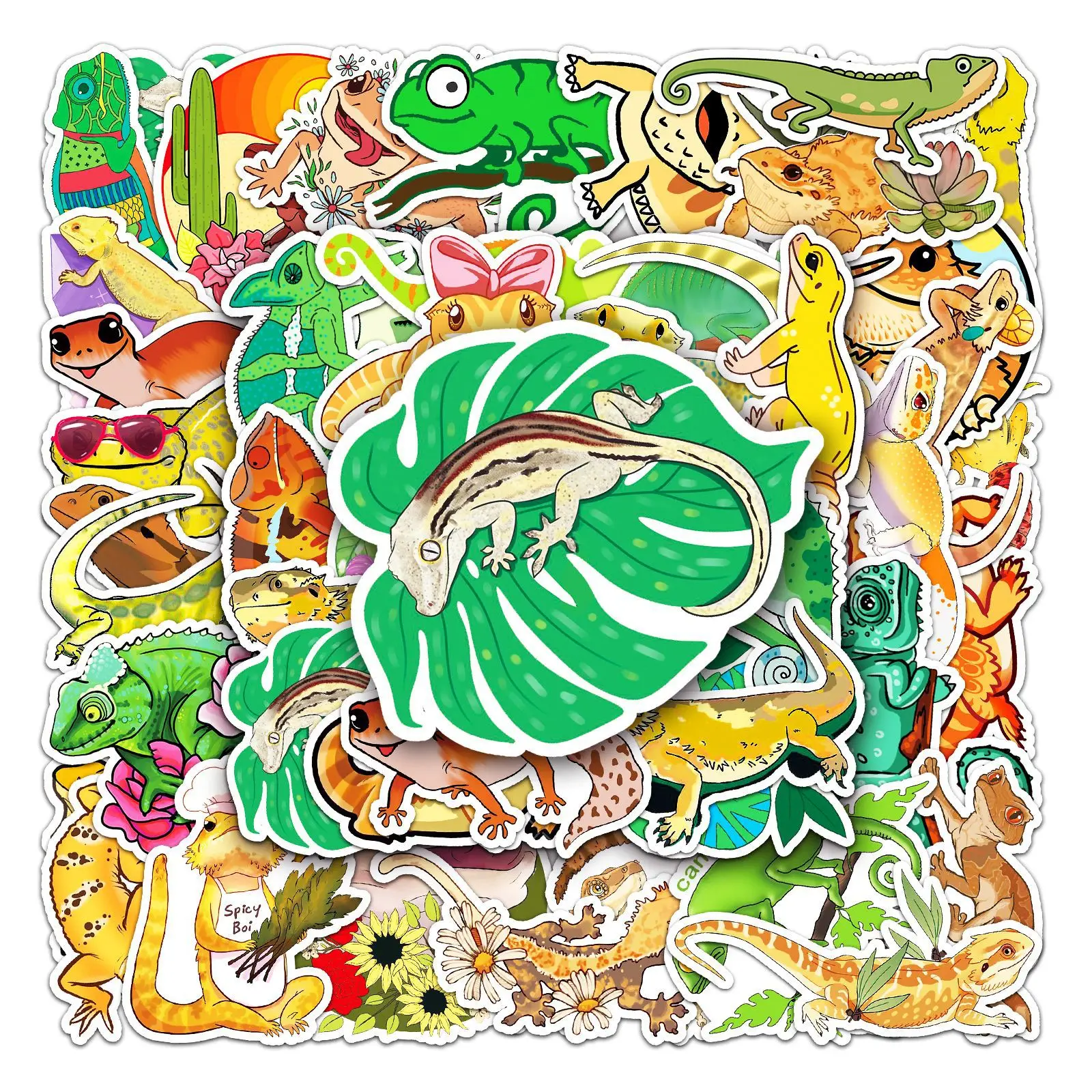

10/30/50PCS Cartoon Lizard Sticker Mobile Phone Tablet Laptop DIY Skateboard Luggage PVC Waterproof Decorative Sticker Wholesale