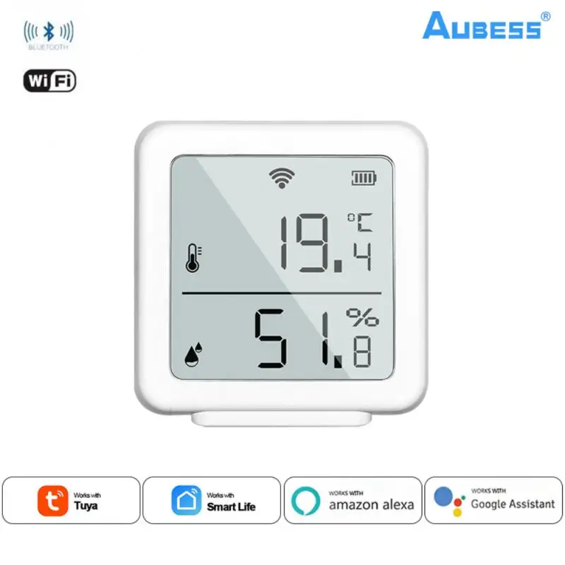 

Tuya Home WiFi Temperature Humidity Sensor LCD Display Thermometer Hygrometer Alarm Push Smart Life Control work Alexa Google