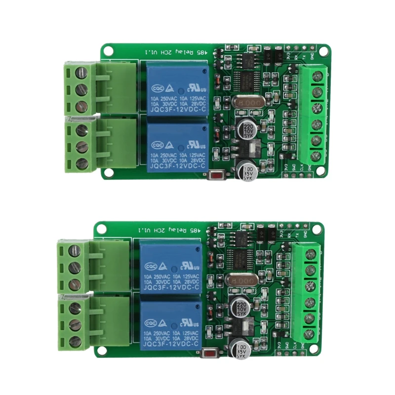 

2 шт., 2-полосный релейный модуль Modbus-Rtu, выход, 2-входной канальный переключатель, интерфейс связи TTL / RS485