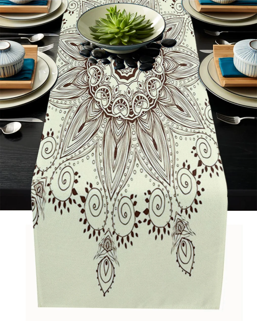 

Узор, арабский круг, вращающаяся петля, украшение для журнального столика, домашний декор, Сельский декор, декор для кухни, обеденного стола