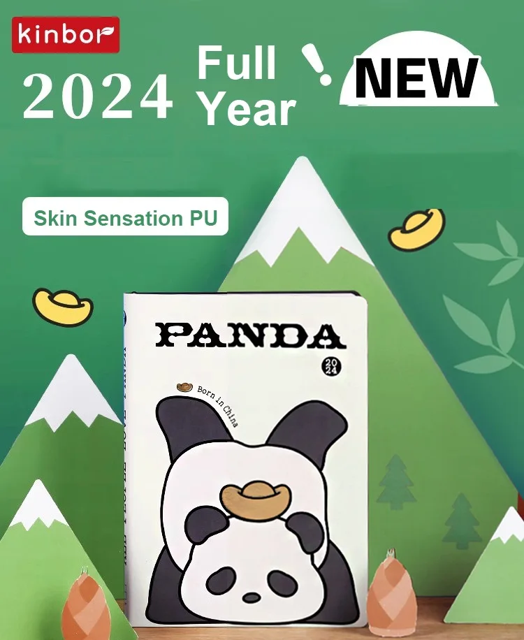 

Kinbor A6/A5 2024 Planner Series Panda Notebook One Page Per Day Planner Dragon Year Limited Diary Schedule Book and Journals
