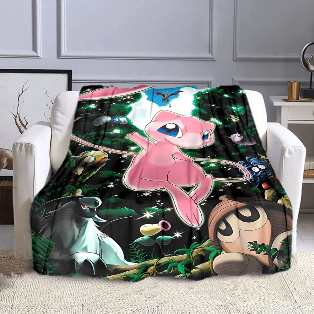 Японское мультяшное милое розовое пушистое мягкое фланелевое одеяло с покемоном