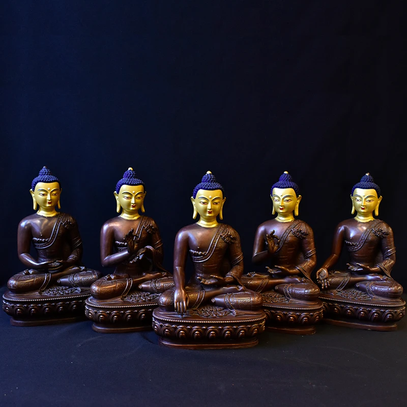 5 шт. в наборе буддистская статуя мантры Dhyani WU FANG FO Tathagata RU LAI buddhas храм медь