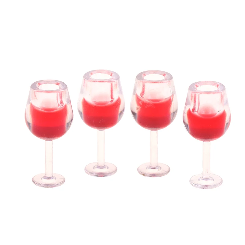 

4Pcs Miniature Wine Glasses Cup Dollhouse Foods Groceries Kitchen Fairy Garden Decorations