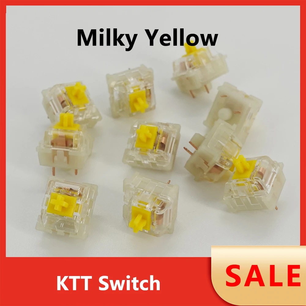

KTT молочно-желтый переключатель, линейные переключатели, механическая клавиатура на заказ, 3 контакта, «сделай сам», игровая клавиатура Cherry MX RGB, переключатель Hot-Swap