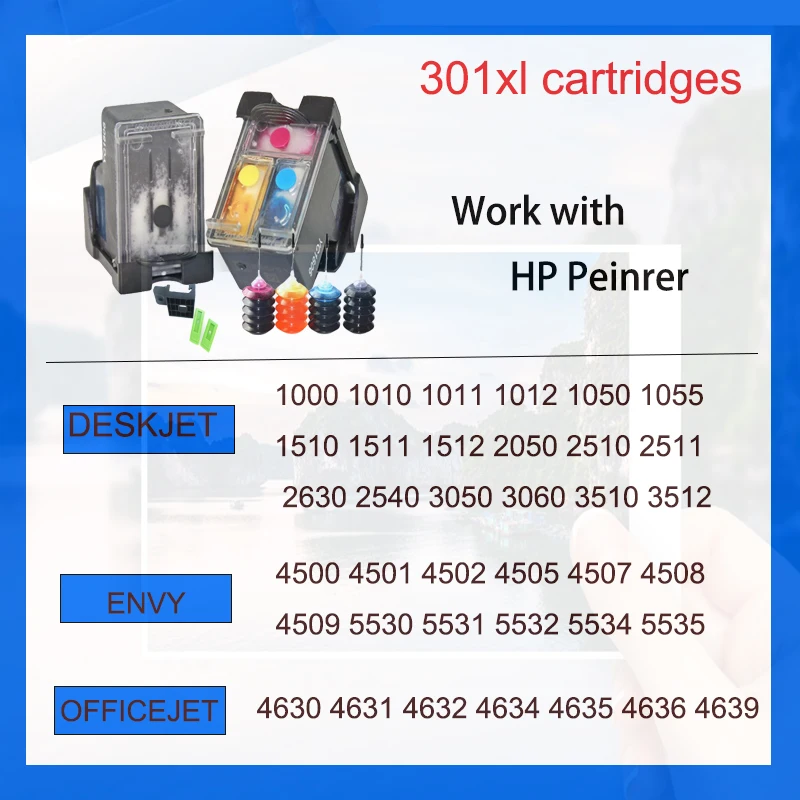 Совместимый картридж Einkshop 301XL для принтера HP 301 Deskjet 1000 1010 1050 1510 2050 2540 2542 2543 2547 2549