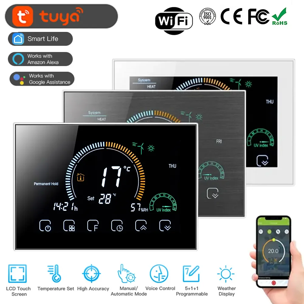 

Термостат умный программируемый с Wi-Fi, 95 ~ 250 В, до 3500 Вт