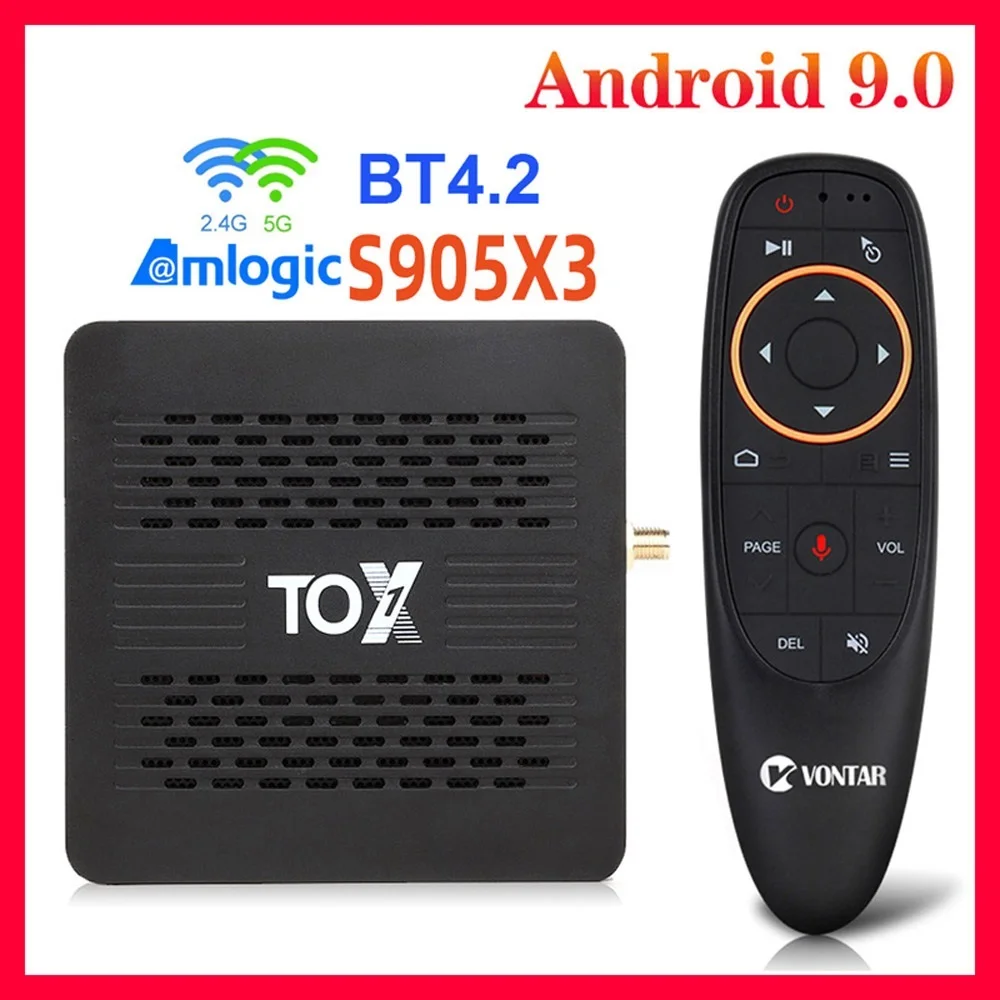 

ТВ-приставка TOX1, Amlogic S905X3, Android 9, 4 + 32 ГБ, Wi-Fi, 1000 м, BT4.2, 4K