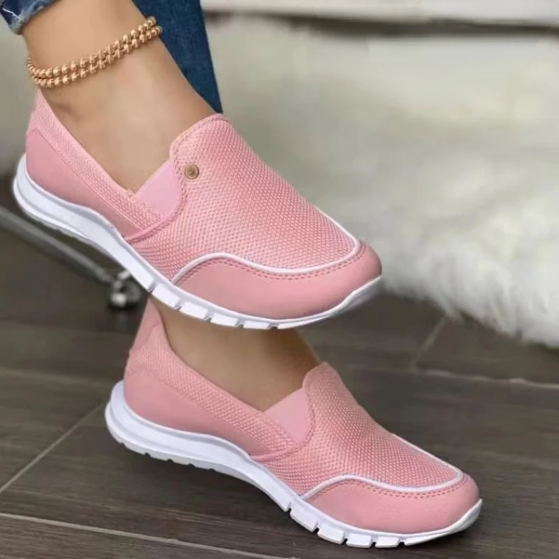 

Women Sneakers Mesh Slip-on Fashion Casual Shoes Lightweight Shoes Women Summer Soft Solid Color Shoes Female Fashion Footwear