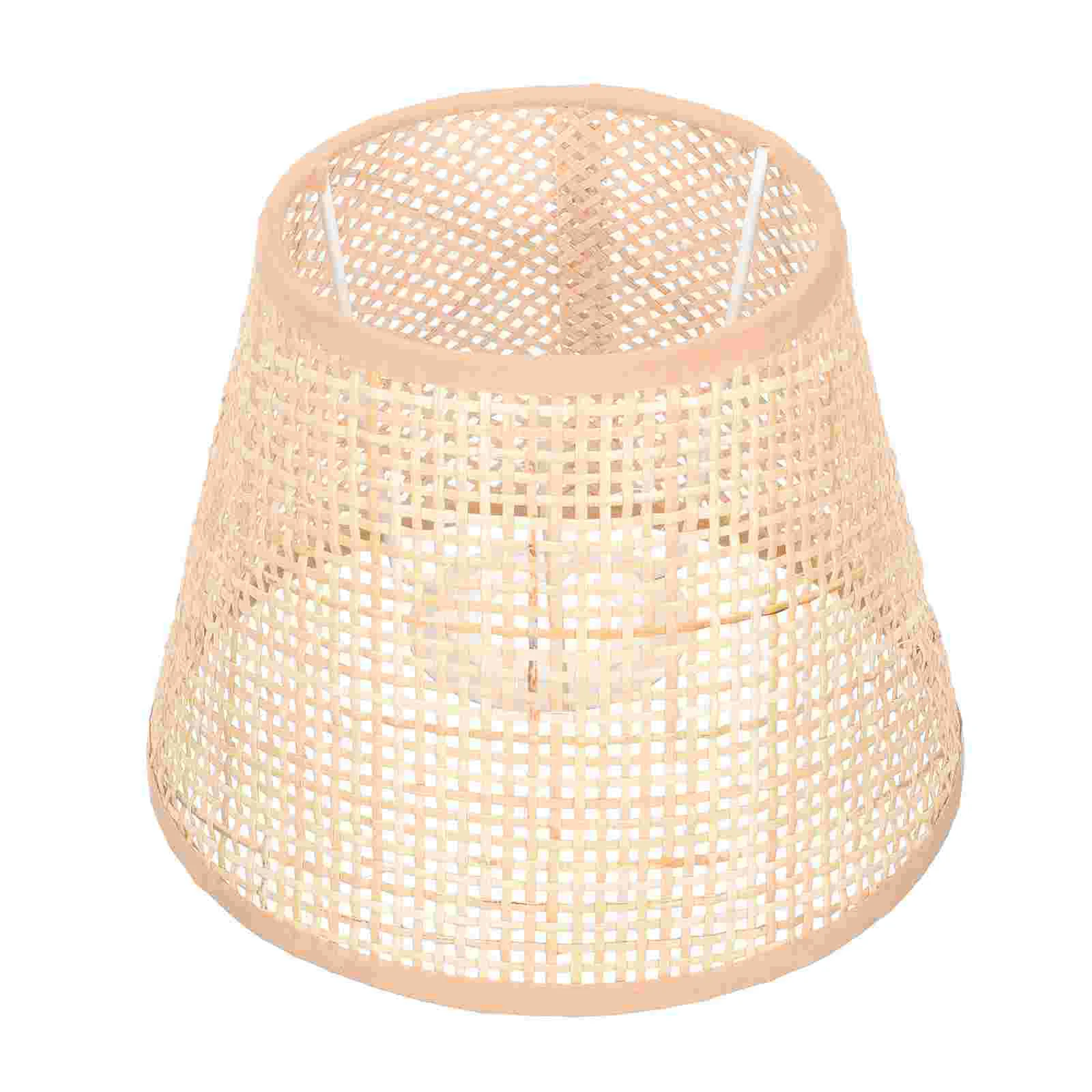 

Lamp Shade Cover Rattan Woven Pendant Replacement Light Lampshade Decorative Wicker Ceiling Table Small Bedside Lampshades Hemp