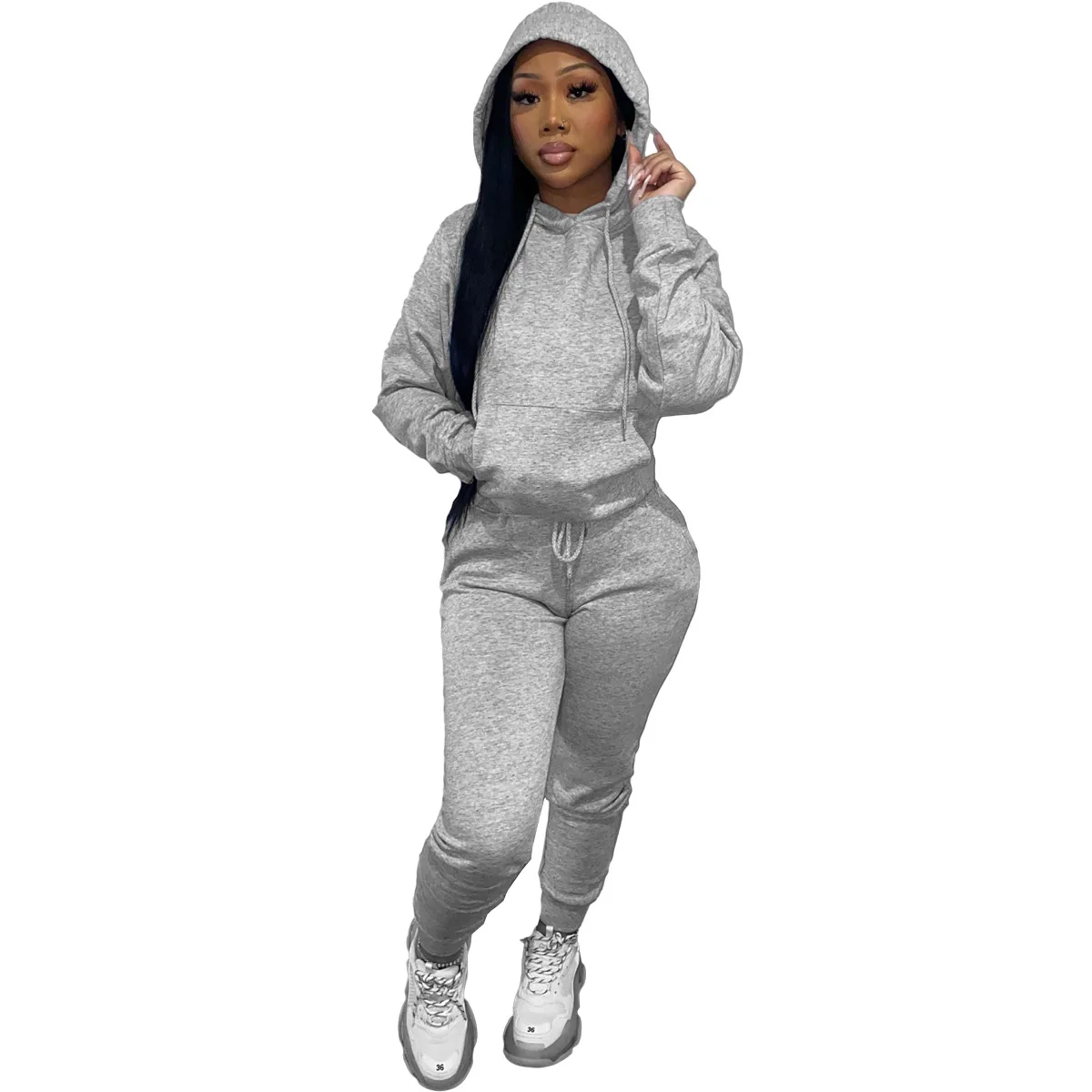 2022 Autumn and Winter Women's Fleece Sweater Women's Two-piece Hoodie Suit Casual Sports Suit 2 Piece Sets Womens Outfits