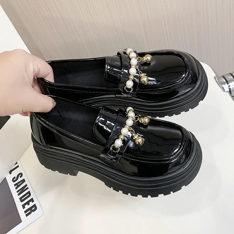 

2023 New British Style Thick-soled Loafers for Women Fall Japanese Fashion Student All-match Fashion Shoes Zapatillas Mujer
