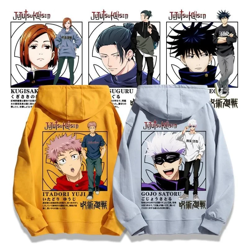 Фото Худи ABC123 Jujutsu Kaisen: Аниме-толстовки для мужчин и женщин с Годжо Сатору, манга-принт, готический стиль, хип-хоп, уличная одежда b;6'j,k.9;a №1