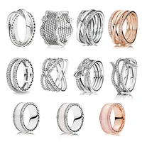 lr genuine high quality 925 sterling silver womens ring snake ring bow knot honeycomb set ring surround charm making gift
