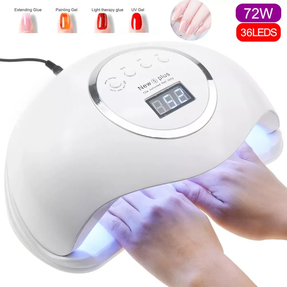 

NEW 5 Plus UV Lamp LED Nail Lamp Nail Dryer For All Gels Polish Sun Light Lampa Led Manicure Infrared Sensing Timer Smart