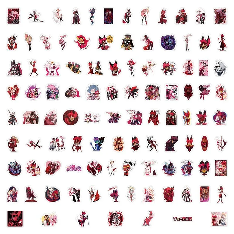 100 шт. аниме-наклейки Hazbin Hotei чемодан чашка для воды канцелярские принадлежности