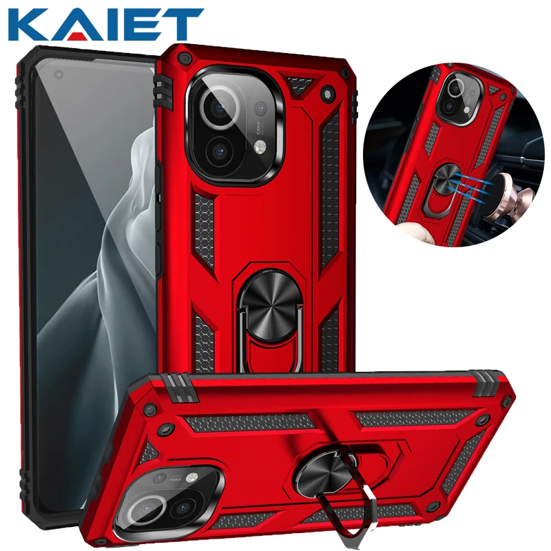 

KAIET Shockproof Phone Case For Xiaomi 10TPro 10Ultra 10T 5G Magnetic Car Holder Ring Stand Armor Cover For Xiaomi Mi 11T Pro 11