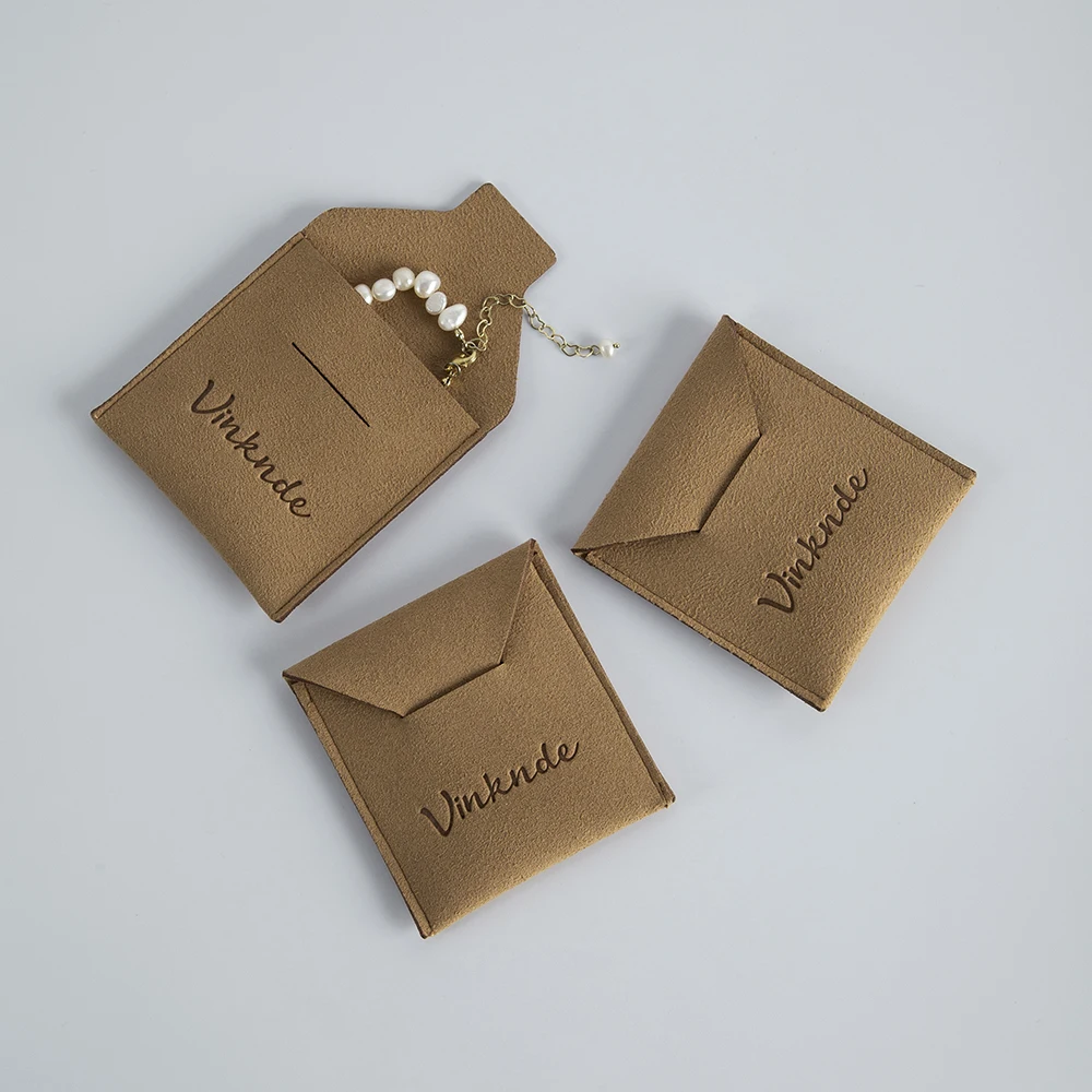 Wholesale Bulk Wedding Favors Bulk Jewelery Packaging Organizer Pouches Bags Custom Logo Microfiber Suede Envelope Flap Gift Bag
