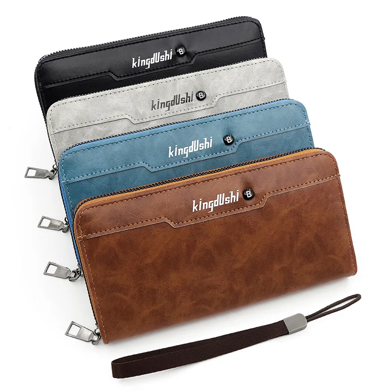 2023 New Men Wallet Business ID Card Bag Slim Fashion Women Purse High Quality Phone Pocket Clip PU Bank Money Long Purses