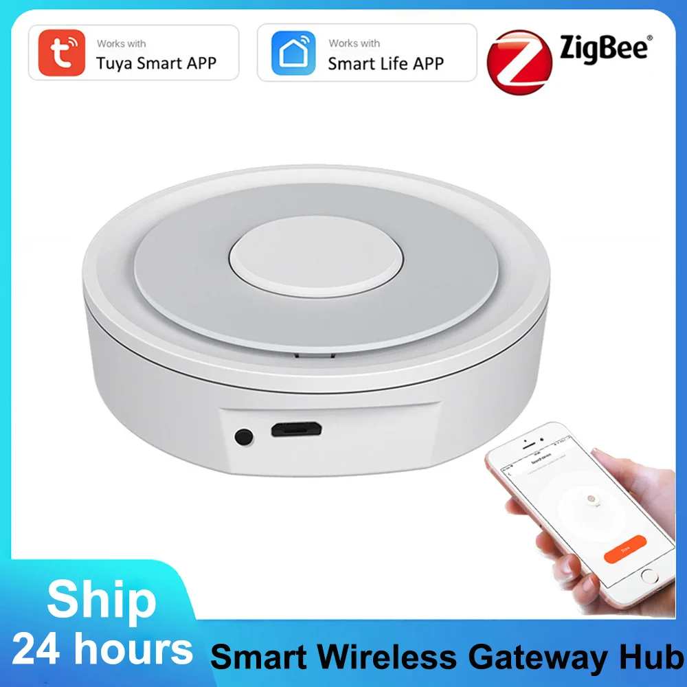 

Умный беспроводной шлюз Tuya ZigBee, хаб с мостом для умного дома, совместим с приложением Smart Life и дистанционным управлением