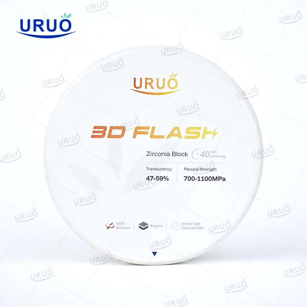 Фото Стоматологический циркониевый блок 98 мм 3D Flash для быстрого спекания за 40 минут, открытая система, материал CAD/CAM, прозрачность 47%-59%, прочность 700-100 МПа №2