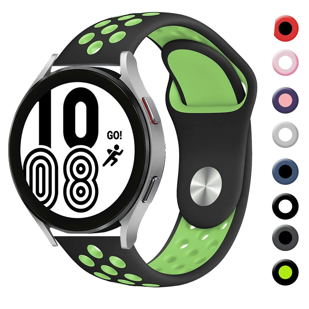 

20mm/22mm watch Strap For Samsung Galaxy watch 4/4 Classic/3 46mm/42mm/40mm/44mm Breathable silicone bracelet Active 2 20 band