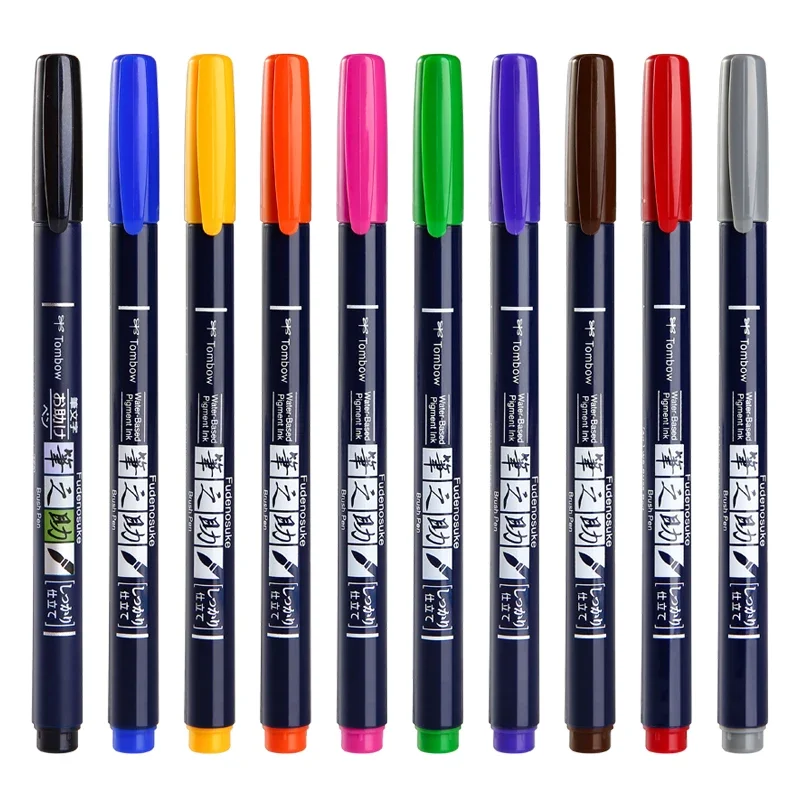 Фото Япония TOMBOW WS-BH15 Цветная ручка с мягким наконечником для рисования Акварельная ручка Водяная кисть 10 цветов Кисти Краска 1 шт. №1