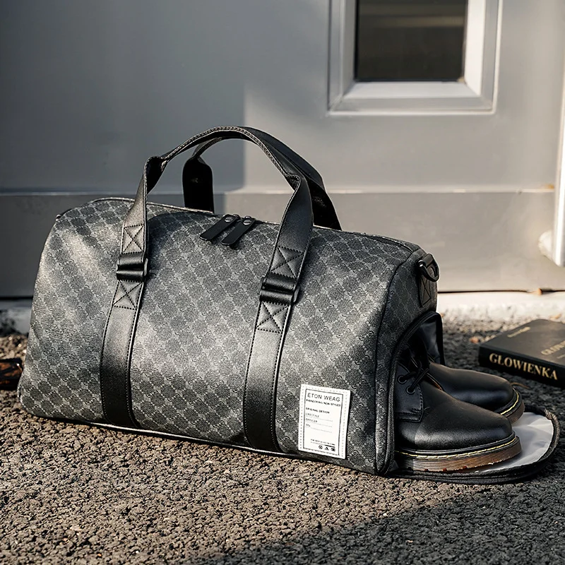 

Вместительная дорожная багажная сумка для мужчин, сухая и влажная спортивная сумка из искусственной кожи с разделением, модная дорожная сумочка