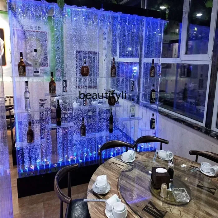 Стена с пузырьками воды креативный аквариум перегородка для прихожей большой