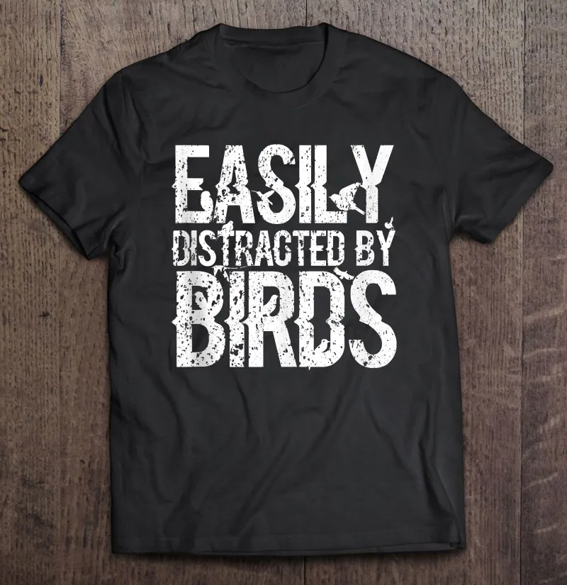 

Легко отвлекайтесь с птицами, Забавный топ с птицами и птицами, мужские футболки, футболки для мальчиков с мангой, Мужская футболка с индиви...