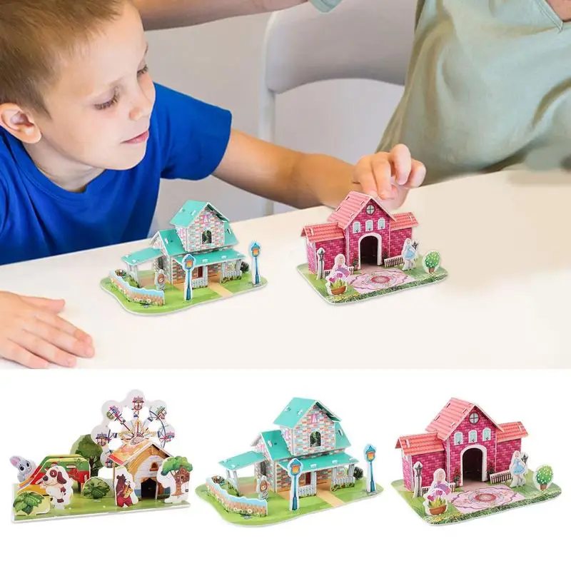 

Модель 3d бумажного домика, прозрачный узор, 3d пазл, кукольный домик, 3d Пазлы для детей, креативный подарок «сделай сам» для детей на день рожд...