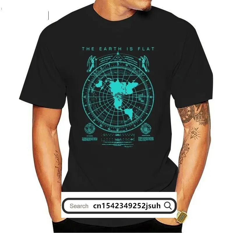 Camiseta plana del mapa de la tierra, la tierra es plana, firmware, lies, Nuevo Orden Mundial