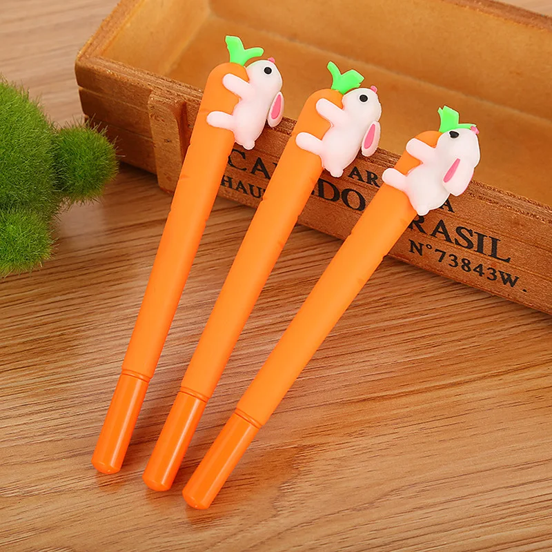 

40 Pcs Creative Cute Rabbit Carrot Neutral Pen Cartoon Learning Stationery Carrot Water Office Signature Pen