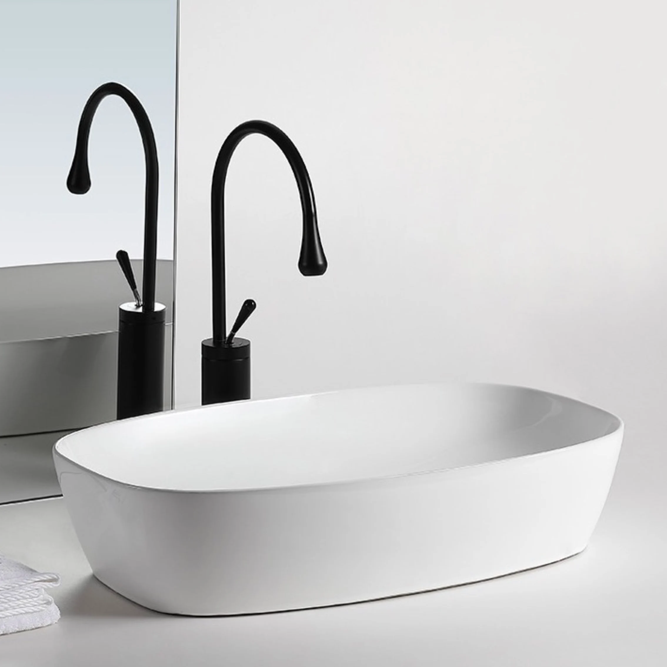 Раковина для столешницы белая керамическая раковина ванной комнаты раковины с