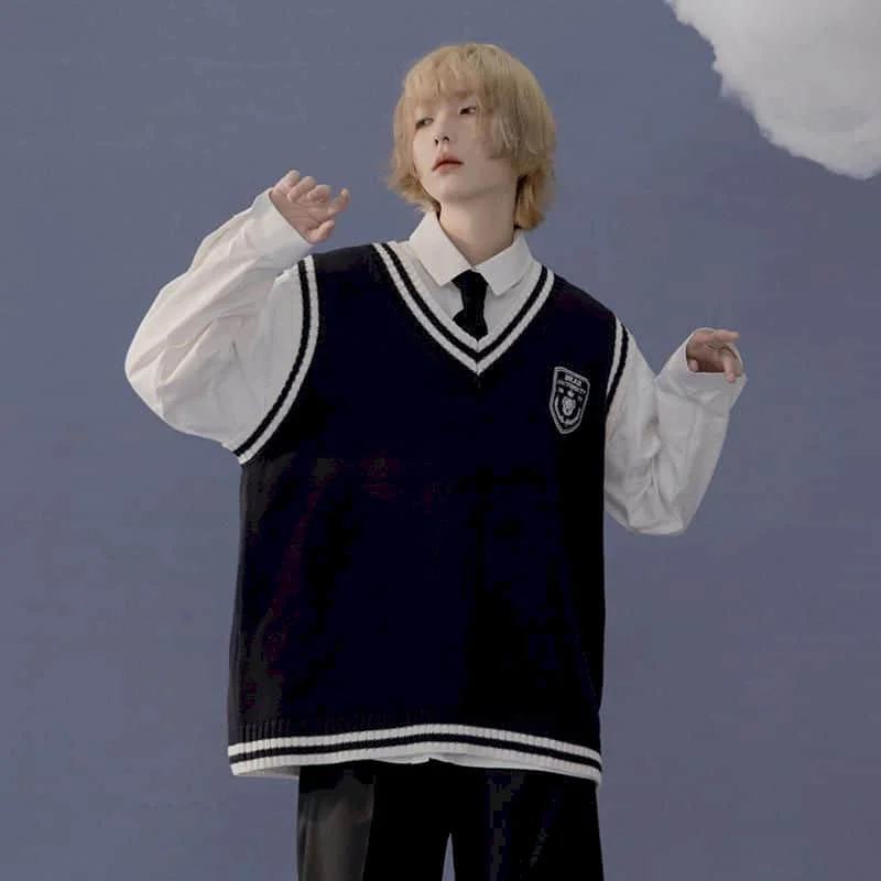 Мужской/женский Трикотажный жилет с V-образным вырезом и вышивкой - купить по