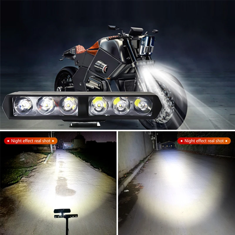 

6 LED Motorcycle Headlight Spotlights High Brightness Auxiliary Headlamp Working Spot Light Motorbike Car Accessories