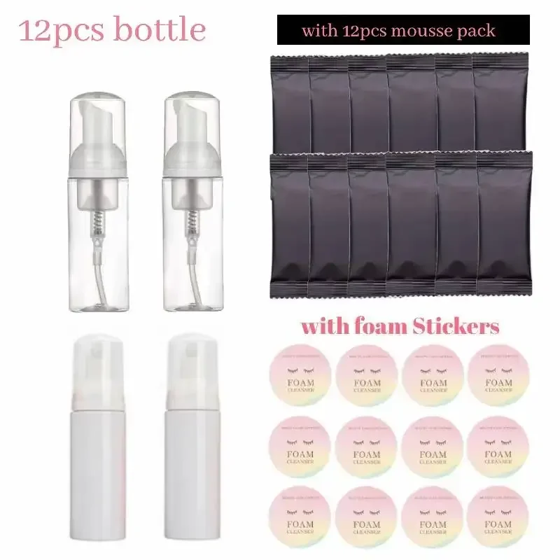 12 шт. 60 мл тушь для ресниц шампунь набор бутылок с пенным насосом очищающее