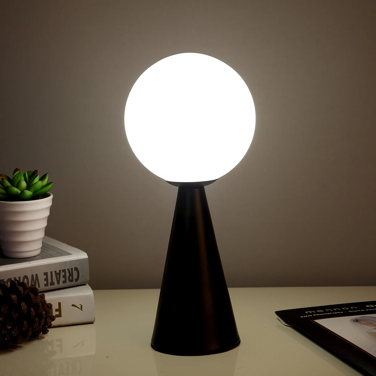 Led Creative Glass Table Lamp Bedroom Eye Protection Night Lamp Living Room Bedside Decoration Atmosphere Lamp Nordic Romance