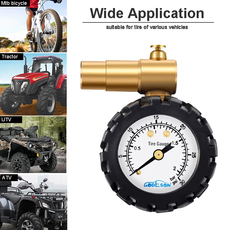 Pаспродажа Манометр для шин ATsafepro, толстый клапан, PSI, 30 PSI, для горных велосипедов, дорожные автомобильные аксессуары Pаспродажа Манометр для шин ATsafepro, толстый клапан, PSI, 30 PSI, для горных велосипедов, дорожные автомобильные аксессуары