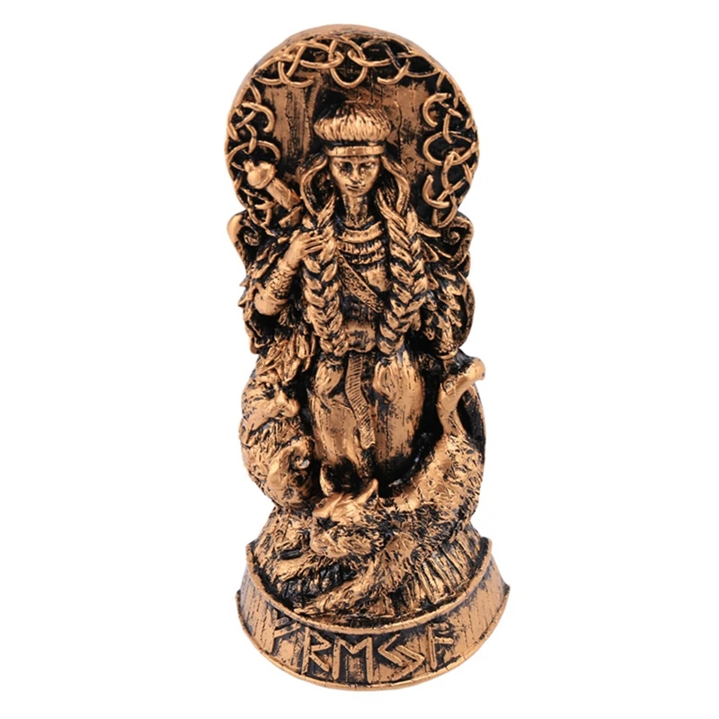 

2X Freyja Statue Freya Norse Gods Carving Altar Heathen Asatru Viking God Goddes Sculpture Scandinavian Pantheons-A