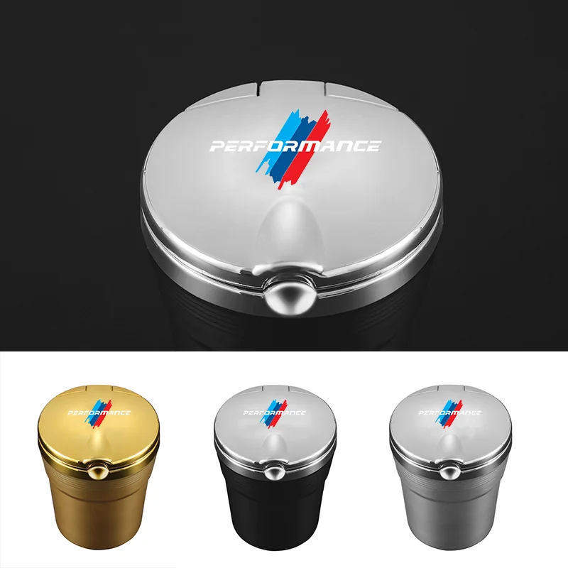 

Car Ashtray with LED Light Luxury Car Smokeless Cup Holder For BMW M Emblem E46 E36 E34 F10 F30 E60 F30 E53 E30 E92 E87 E90