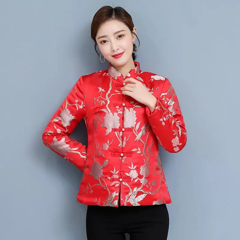 Короткая хлопковая куртка в китайском стиле осенне-зимняя одежда для молодых