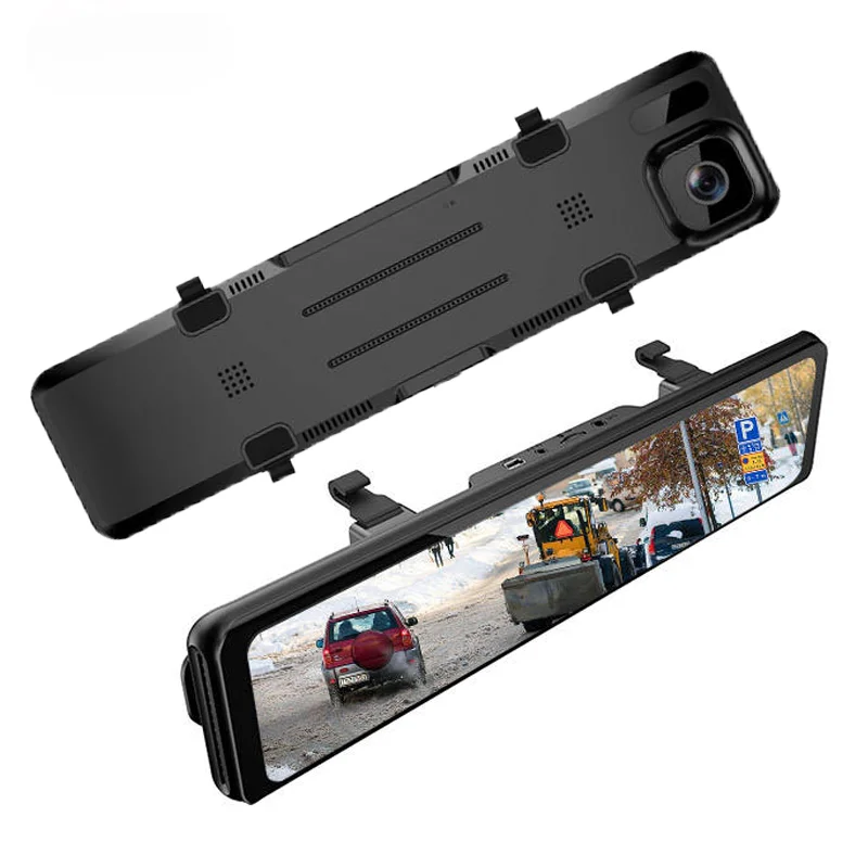 4K+1080 передняя и задняя 12-дюймовая зеркальная видеорегистратор автомобильная с