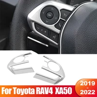 for toyota rav4 xa50 corolla e210 rav 4 2019 2020 2021 2022 carbon fiber car steering wheel button panel trim cover accessories