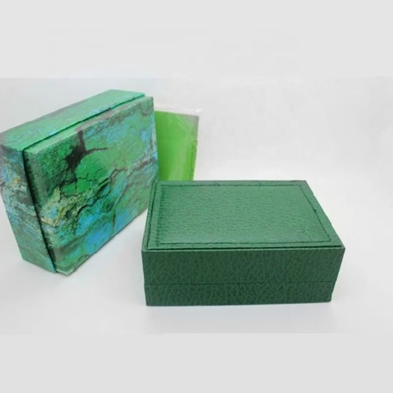 Luxury Perpetual Green Watch Box Wood Boxes Watches Papers In English Booklet