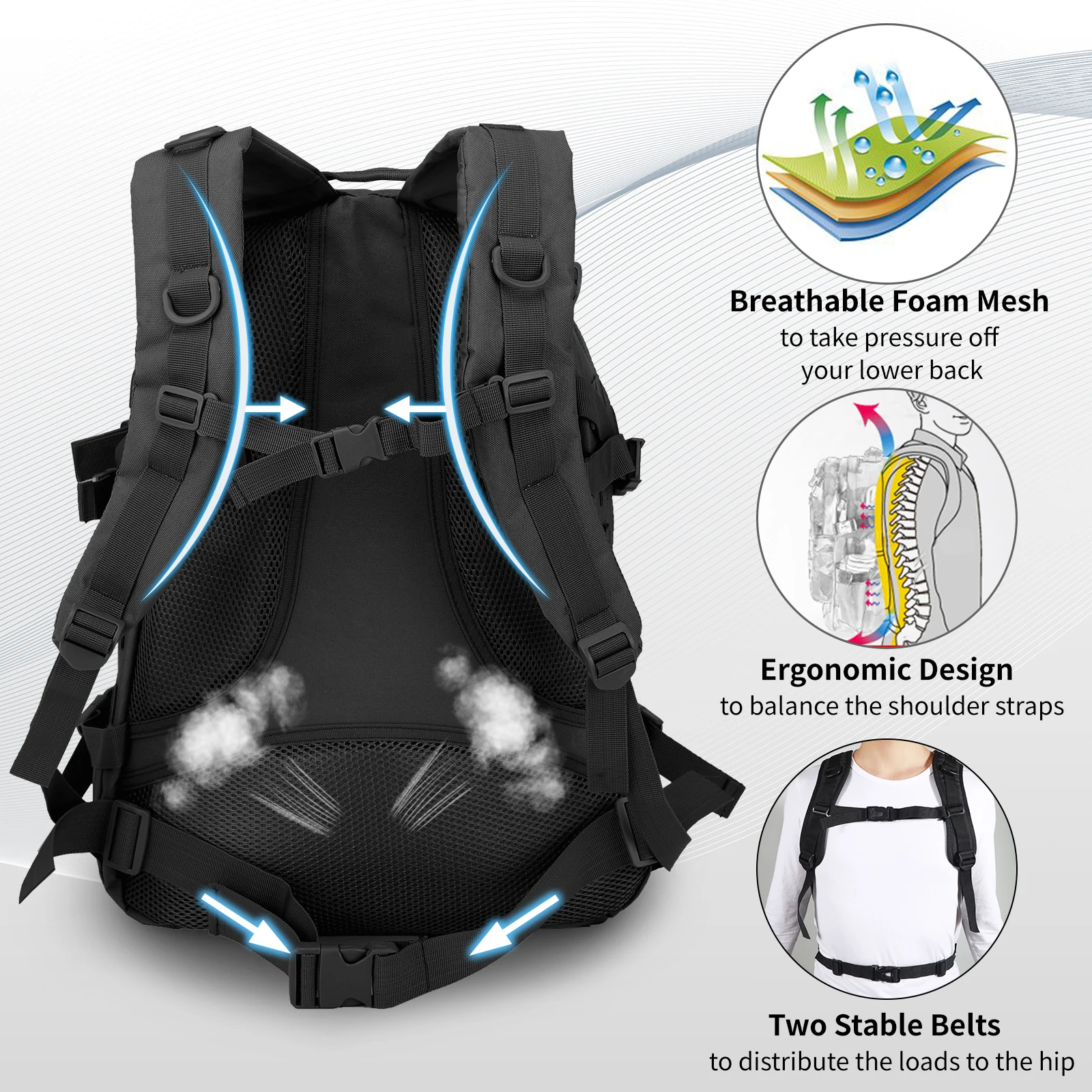 30L Lightweight Waterproof Hiking Travel Tactical Men'S Backpacks Bag for Camping Outdoor Hunting