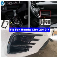 front fog lights lamps center control gear shift glass lift button panel cover trim for honda city 2019 2021 rhd accessories