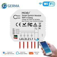 germa diy wifi smart light switch 4 gang 12 way module smart lifetuya app wireless remote control work with alexa google home