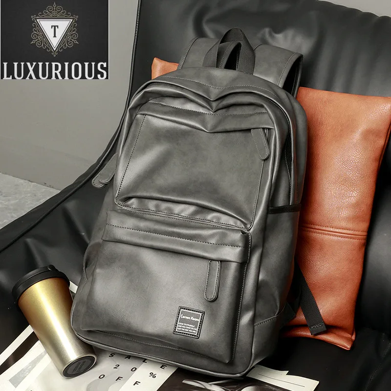 

Повседневный модный качественный рюкзак из искусственной кожи для мужчин и женщин, вместительные дорожные сумки, школьные портфели