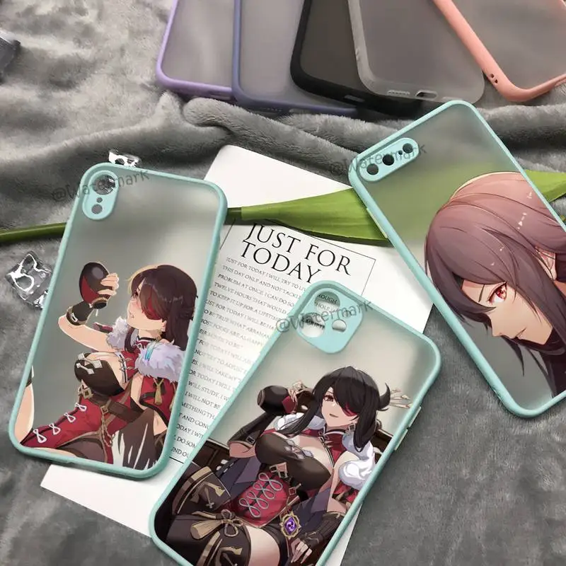 

Beidou Genshin Impact Phone Case For IPhone 13 12 Mini 11 Pro Max Xs Xr X 7 8 Plus Sky Blue Matte Translucent Funda